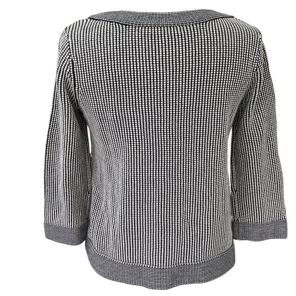 Habitat Cotton Asymmetric Hem Sweater Sz S Black White Minimalist Neutral - Picture 9 of 13